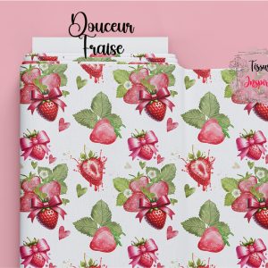 Tissu Douceur Fraise