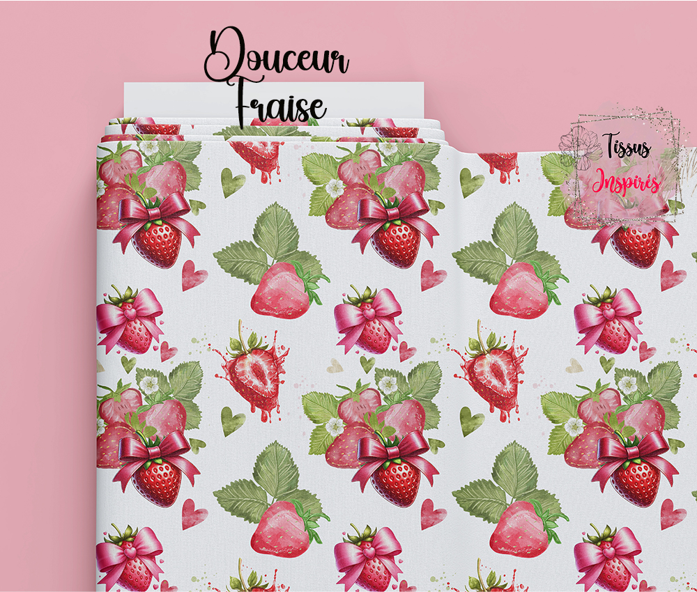 Tissu Douceur Fraise