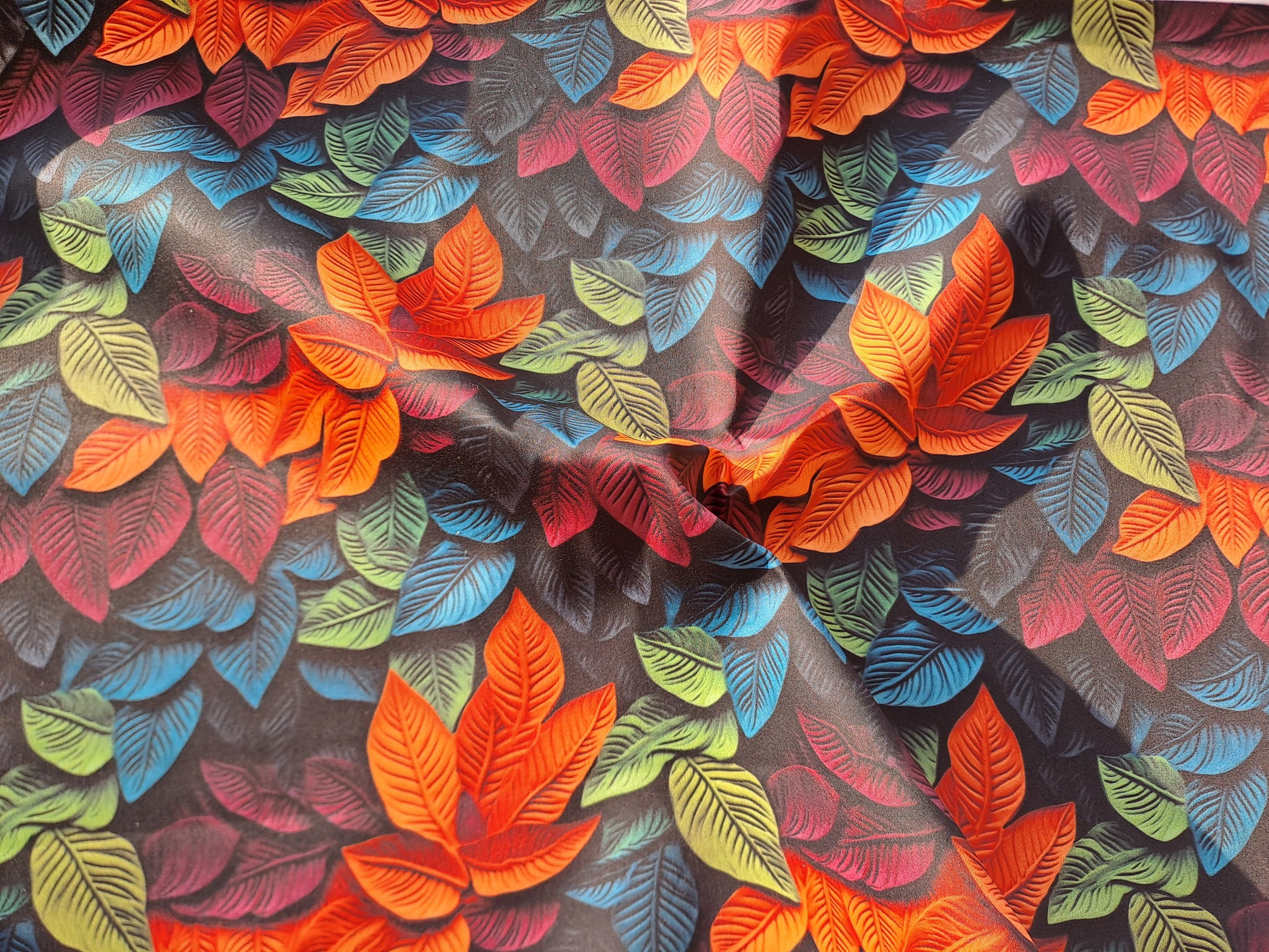 Tissu Feuilles d’Automne 3D – Multicolore – Image 2
