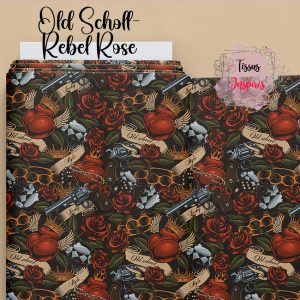 Tissu Old Scholl - Rebel Rose