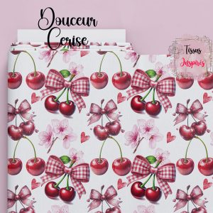 Tissu Douceur Cerise