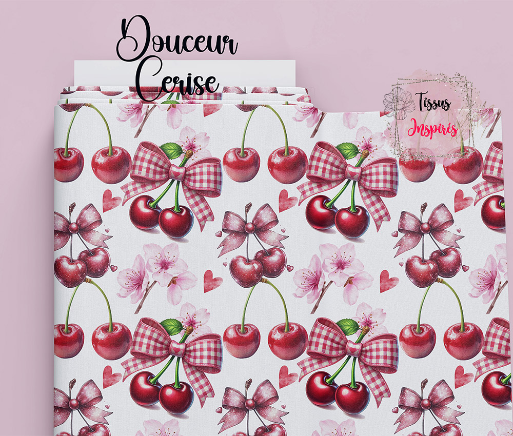 Tissu Douceur Cerise