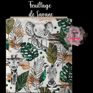Tissu Feuillage de Savane