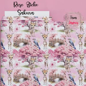 Tissu Biche Rose, Sakura