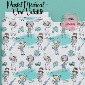 Tissu Pastel Médical - Vert Vitalité