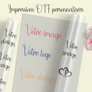 Transfert DTF personnalisé pour personnalisation textile, avec des motifs détaillés et durables.