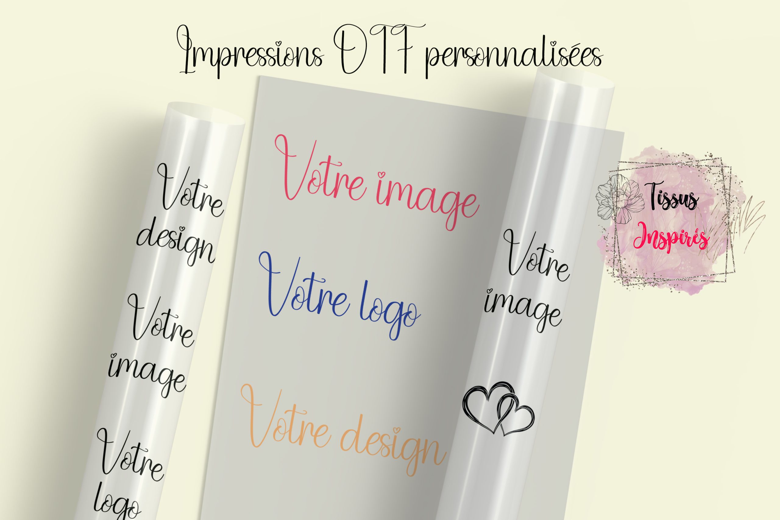 Transfert DTF personnalisé pour personnalisation textile, avec des motifs détaillés et durables.