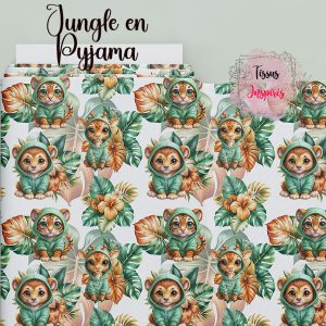 Tissu Jungle en Pyjama