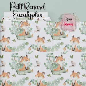 Tissu Petit Renard Eucalyptus
