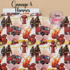 Tissu Courage & Flammes