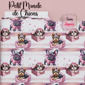 Tissu Petit Monde de Chiens