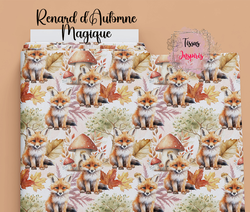Tissu Renard d’Automne Magique