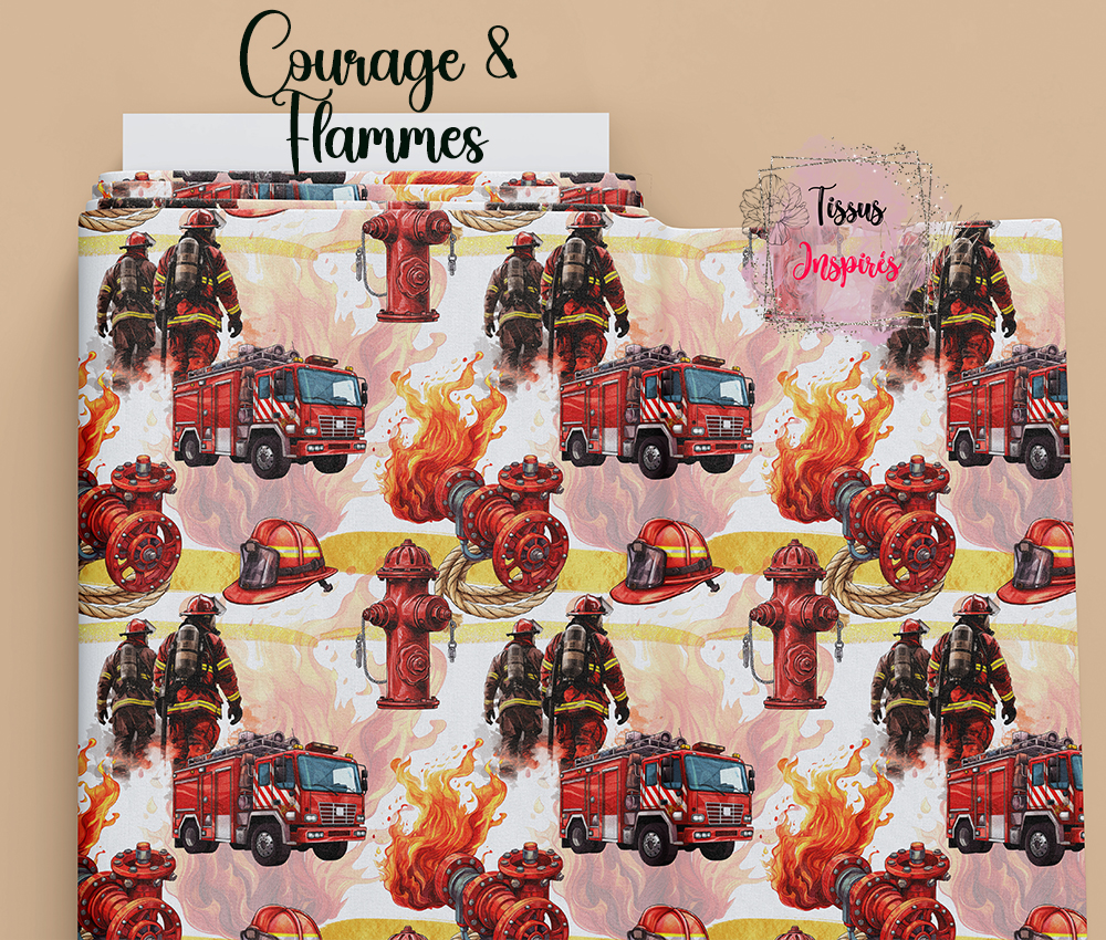 Tissu Courage & Flammes