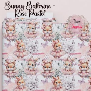 Tissu Bunny Ballerine – Rose Pastel