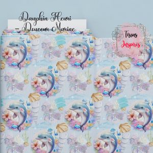 Tissu Dauphin Fleuri – Douceur Marine